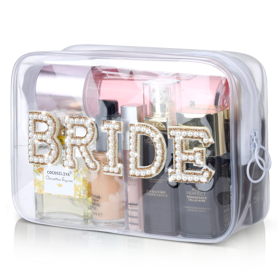 Etercycle front view showing gold BRIDE lettering and glitter, adds bridal glamour