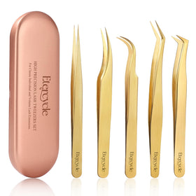 Etercycle front packaging showing five tweezers and storage box for organized use