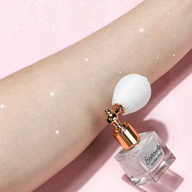 Etercycle glitter powder texture in jar illustrating fine cosmetic shimmer and buildable coverage