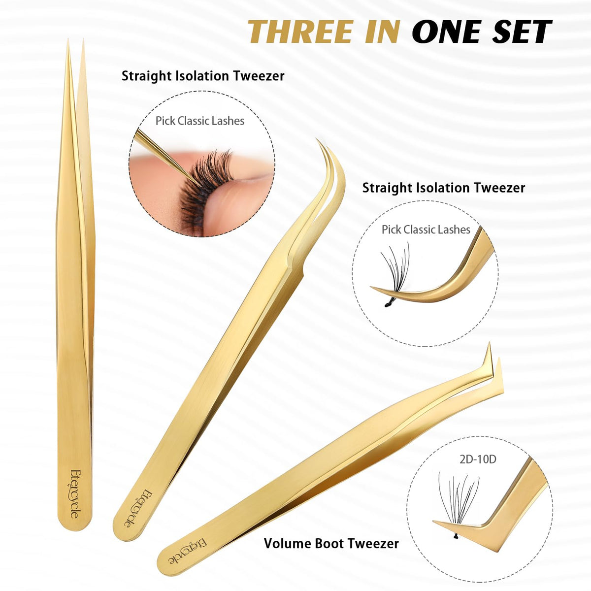 Etercycle laser-cut tips close-up demonstrating precise alignment and secure lash grip