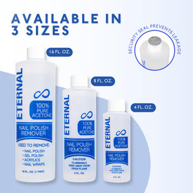 Eternal bottle on bathroom counter suggesting convenient at-home salon results