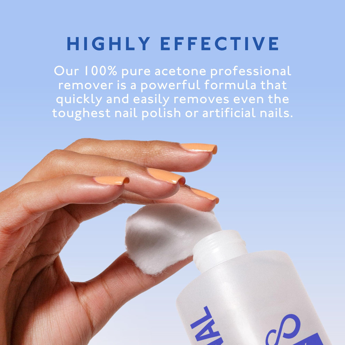 Eternal 8 fl oz bottle next to a hand showing compact, easy-to-use size
