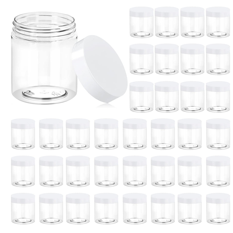 Eternal Moment front view of 36-pack jars showing clear containers and white lids, neat storage