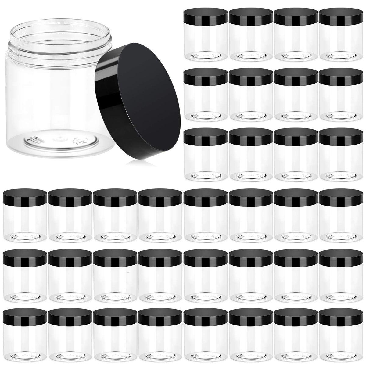 Eternal Moment front view of clear jars showing neat organization and visibility