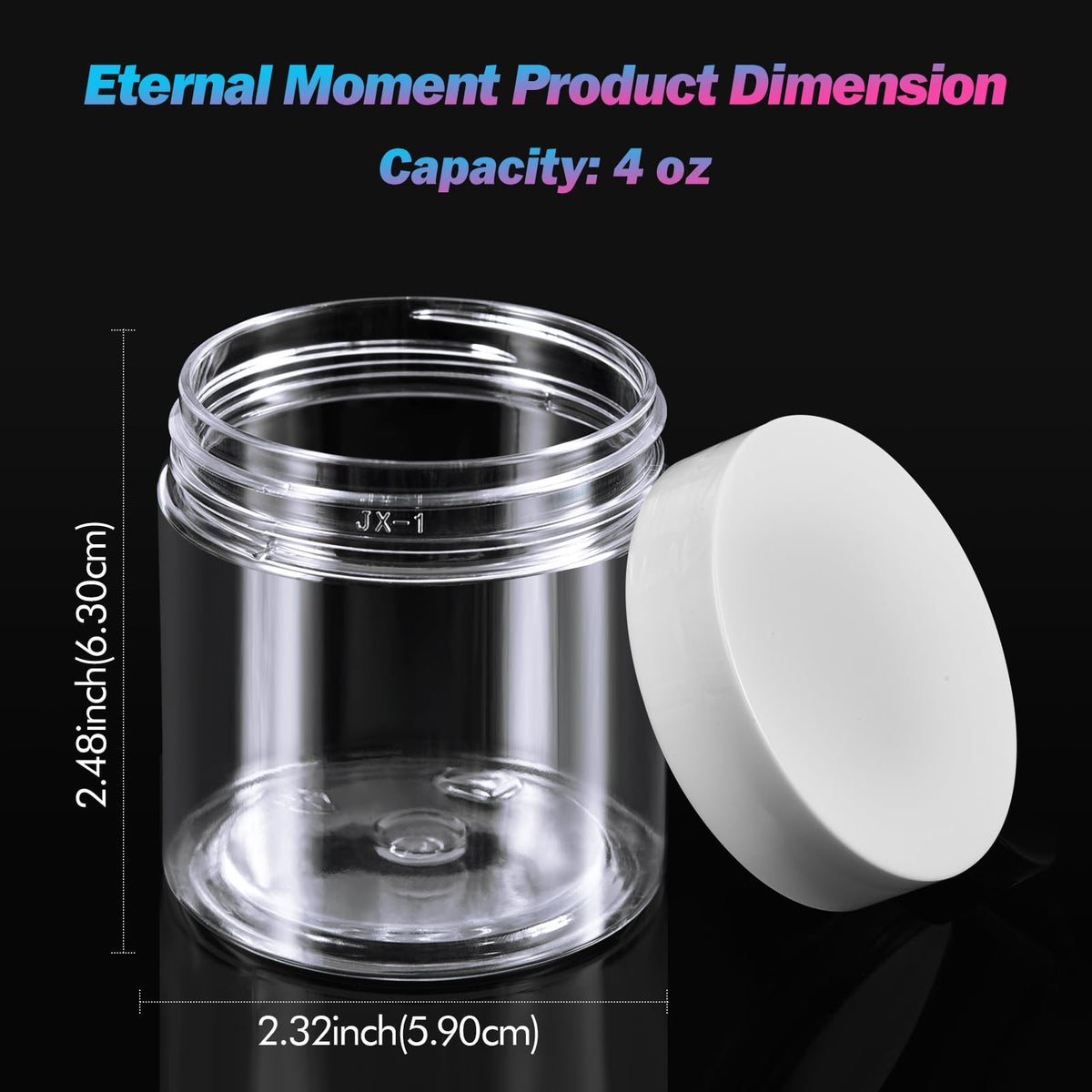 Eternal Moment open wide mouth jar illustrating easy filling and scooping