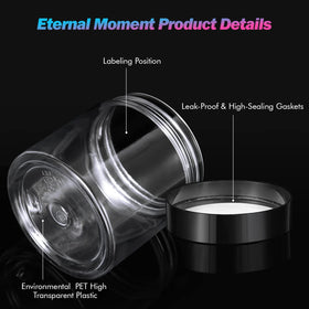 Eternal Moment stacked jars side profile illustrating space-saving storage