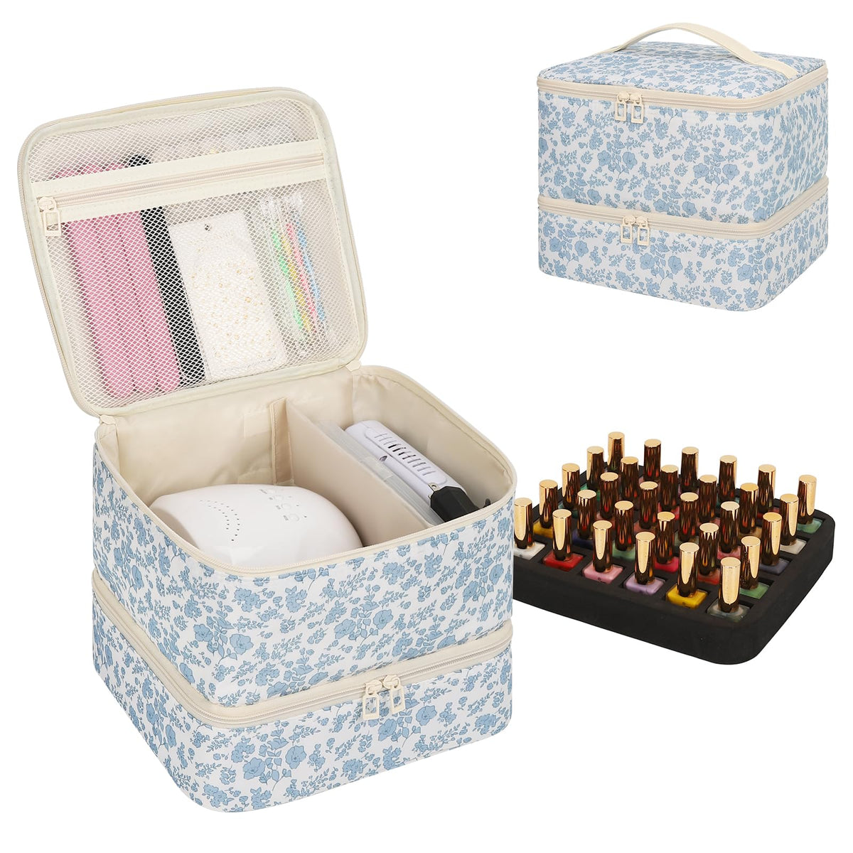 Ethereal front view showing compact bag and organized storage benefit