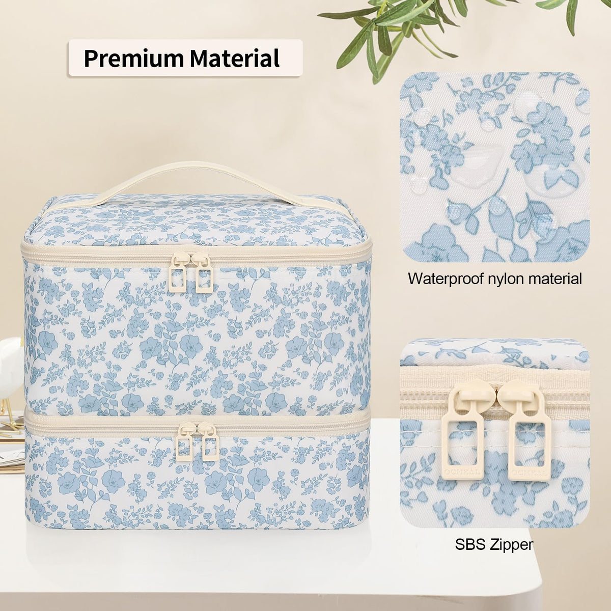 Ethereal fabric texture showing waterproof vegan leather exterior benefit