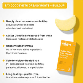 Ethique bar top with readable label and ingredient highlights for easy selection benefit
