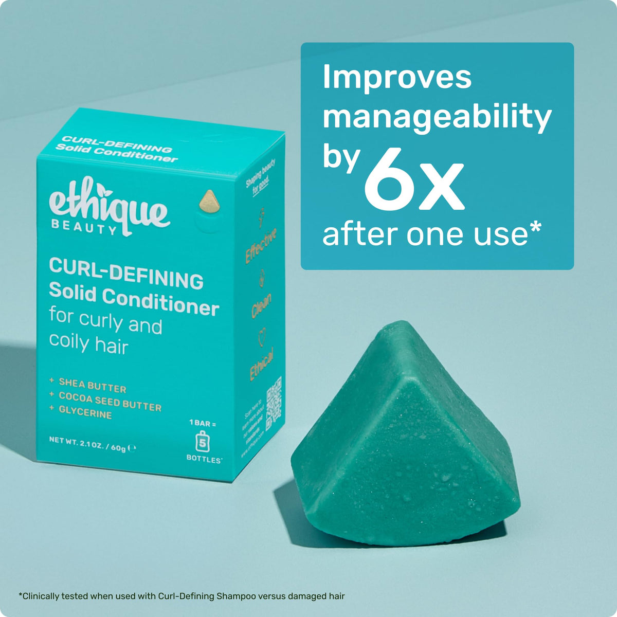 Ethique bar on bathroom shelf demonstrating tidy sustainable storage