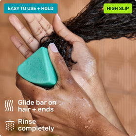 Ethique curl-defining bar paired with shampoo bar for complete routine