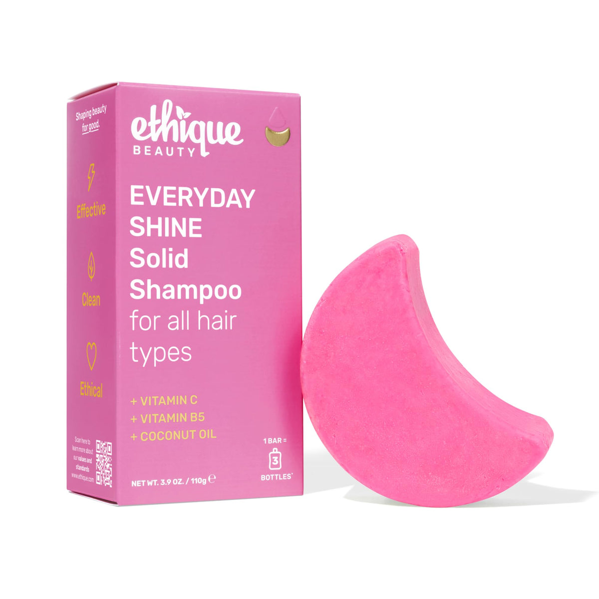 Ethique Everyday Shampoo Bar front packaging showing eco-friendly box and benefits