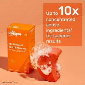 Ethique label close-up highlighting biotin and natural ingredients benefit