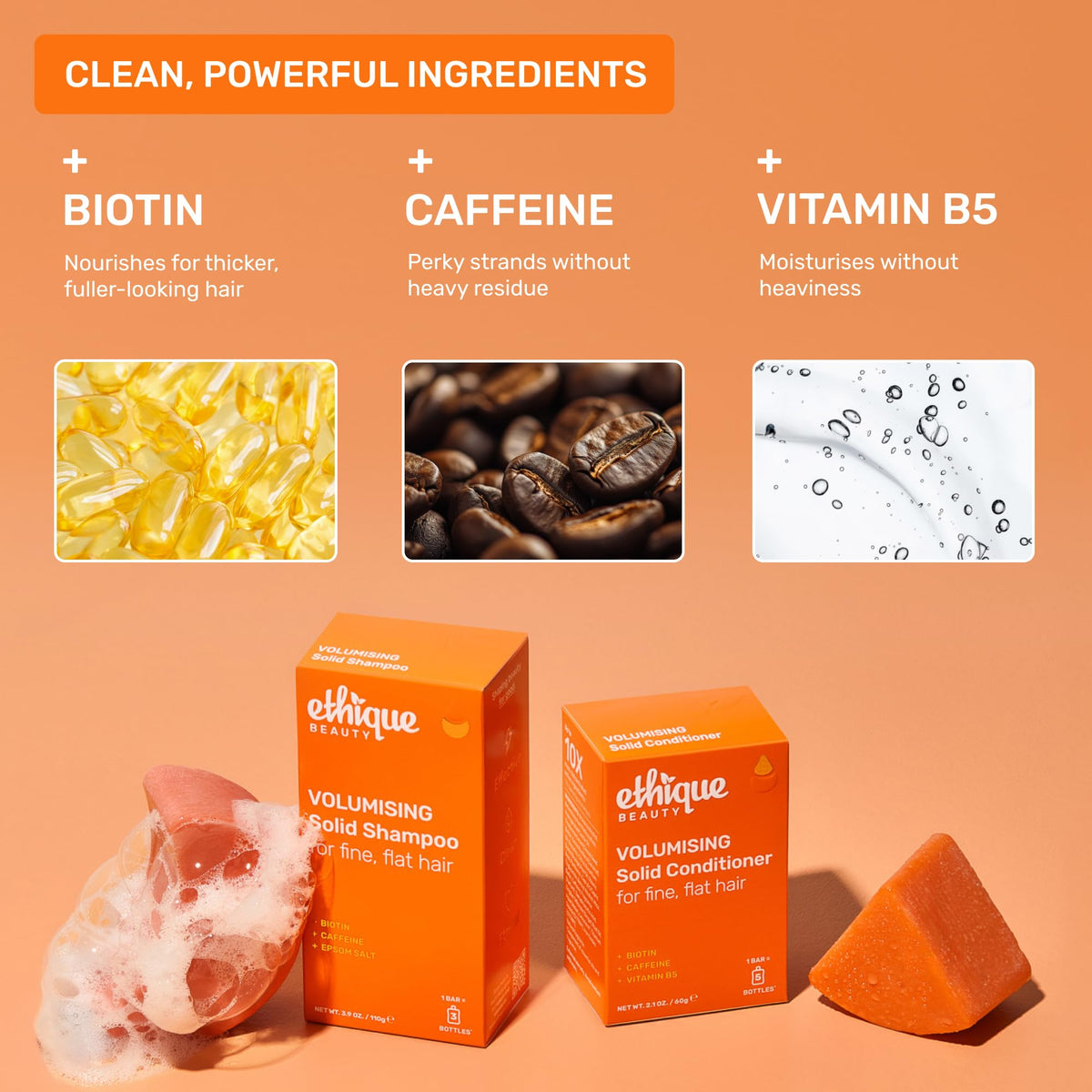 Ethique bar lathering in hand to demonstrate easy sudsing benefit