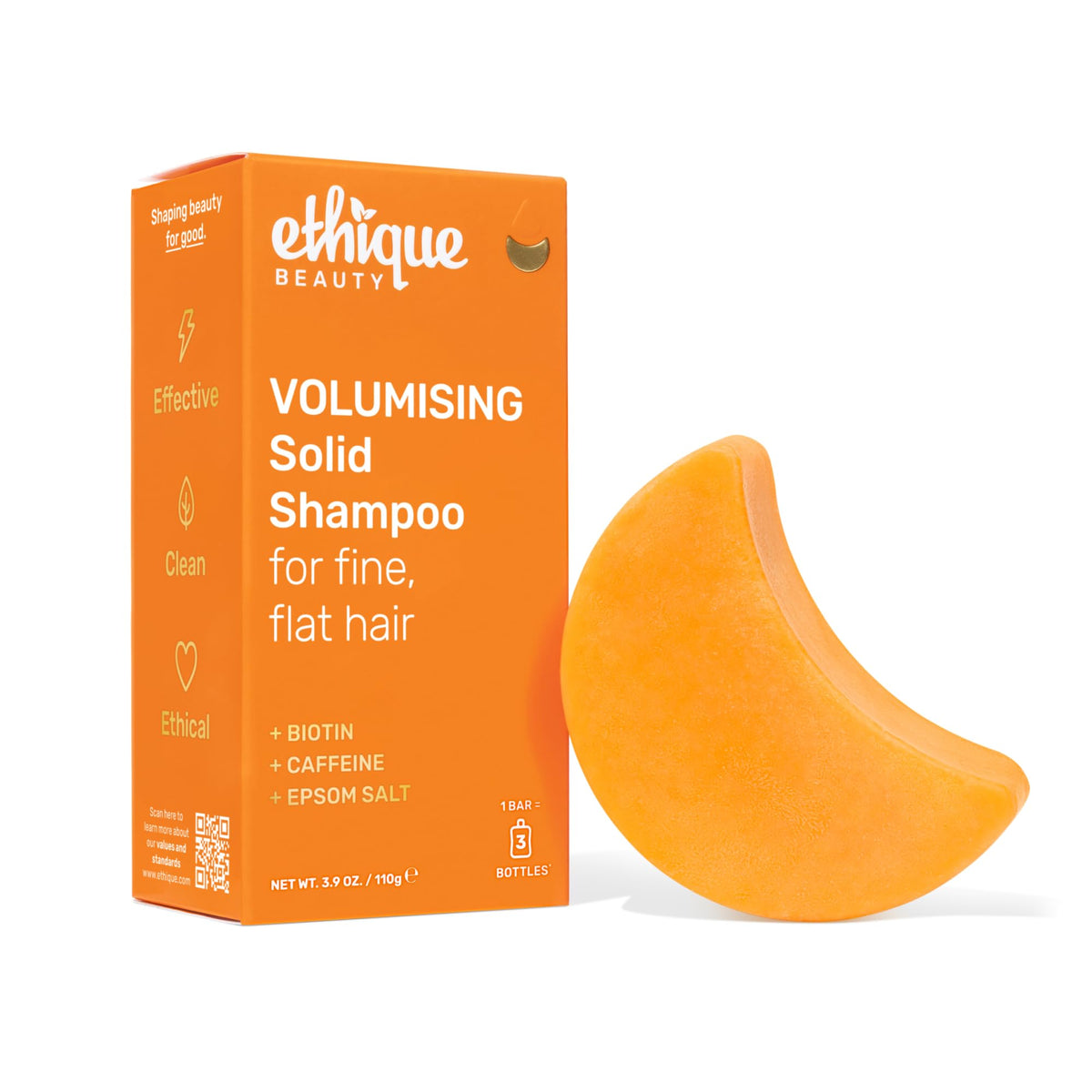 Ethique front packaging displaying product name and eco benefit