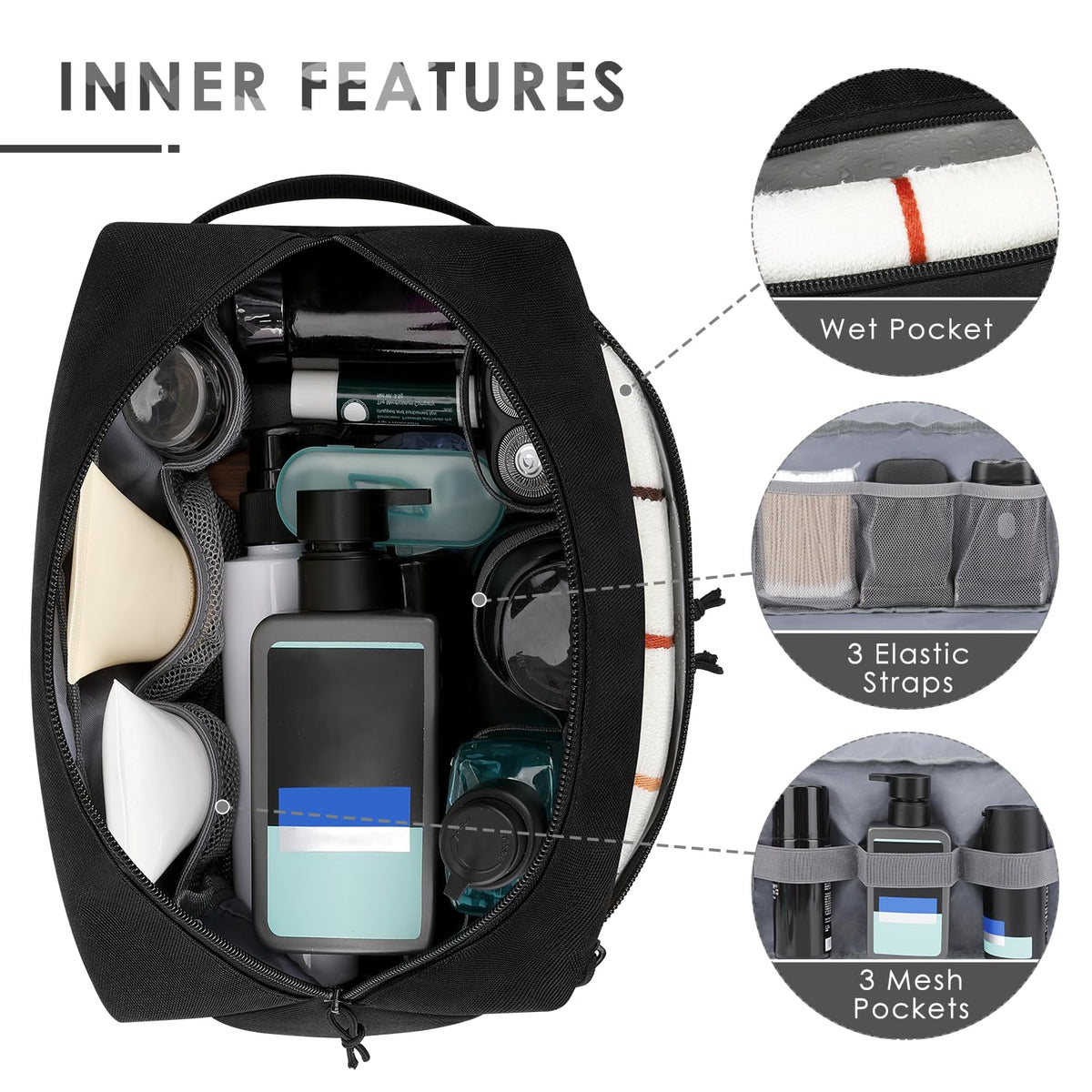 ETRONIK dual-layer interior with mesh pockets for secure organization benefit