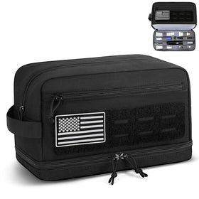 ETRONIK front view showing compact, organized toiletry storage benefit