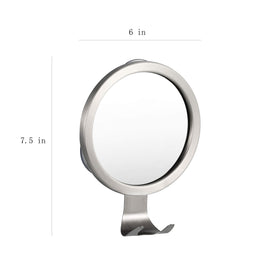 Ettori close-up of anti-fog mirror surface showing no steam for uninterrupted shaving