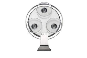 Ettori stainless-steel hook holding a razor for organized shower storage benefit