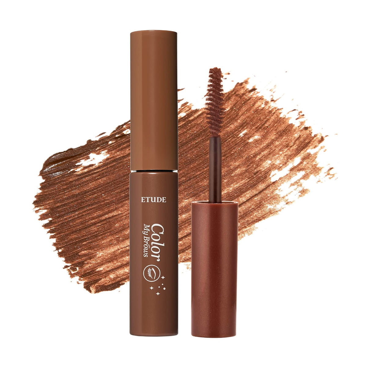ETUDE front packaging of Color My Brows showing Red Brown shade and benefit