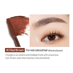ETUDE wand close-up showing bristles for precise brow shaping and control