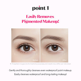 ETUDE makeup removal on cotton pad in use, gentle removal for sensitive eyes