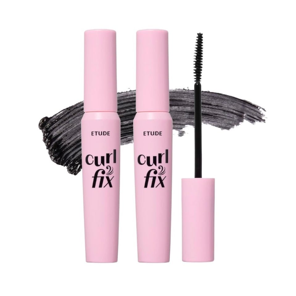ETUDE front packaging showing dual mascara tubes and benefits