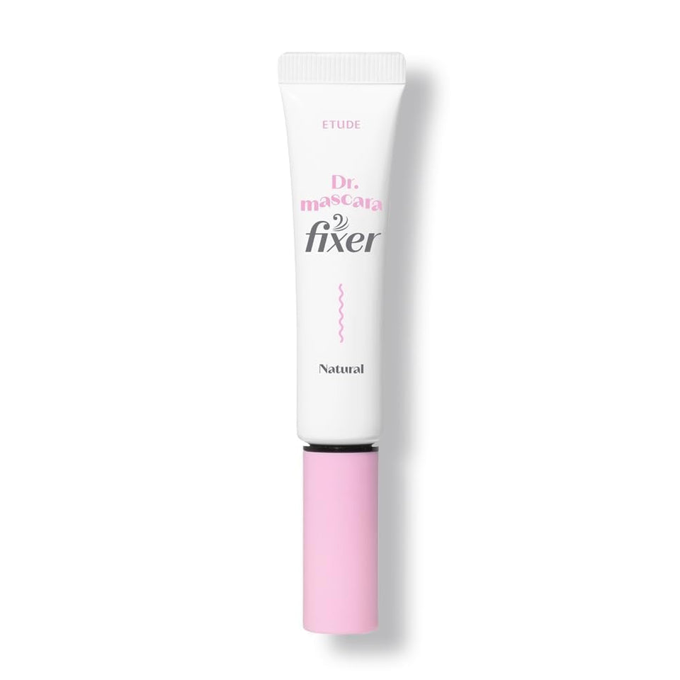 ETUDE front packaging shows compact vegan mascara fixer for lasting curl
