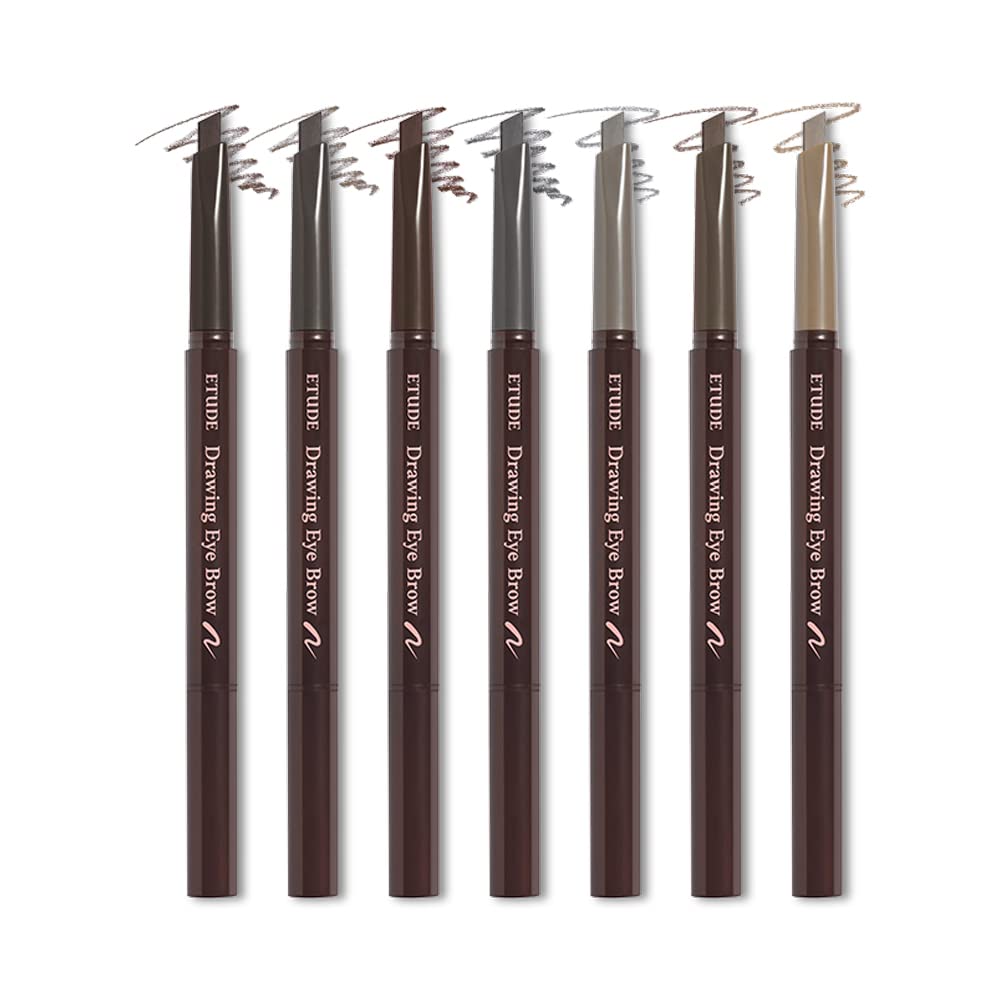 ETUDE before-and-after brows showing natural fill and long-lasting definition