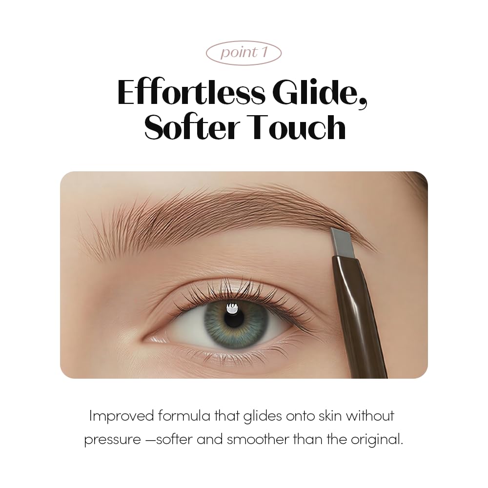 ETUDE pencil held in hand for size and travel-friendly benefit