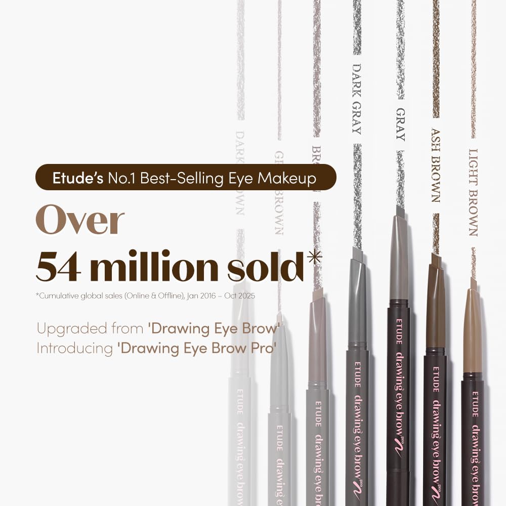 ETUDE pencil with spoolie demonstrates blending and shaping benefit