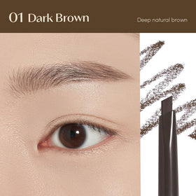 ETUDE hairlike strokes drawn with pencil showing natural finish
