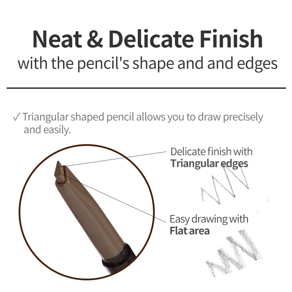 ETUDE pencil beside ruler to show compact size for portability and travel