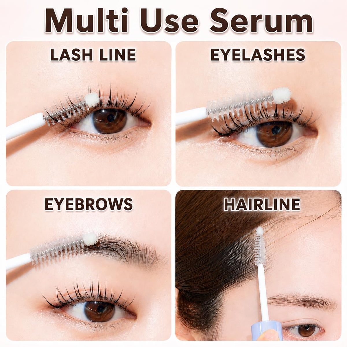 ETUDE brow application example demonstrating gentle conditioning for brows