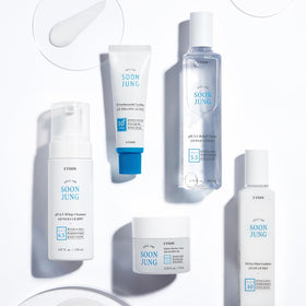 ETUDE applying cream to cheek illustrating calming hydration benefit