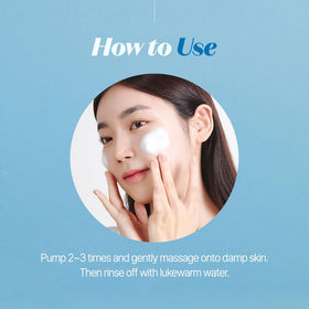 ETUDE foam on fingertip demonstrating lightweight lather and gentle glide benefit