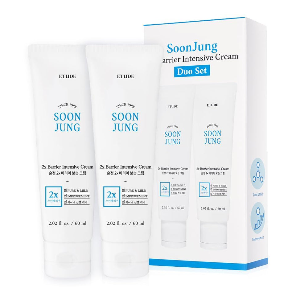 ETUDE front packaging showing the SoonJung duo and clear labeling for sensitive skin care