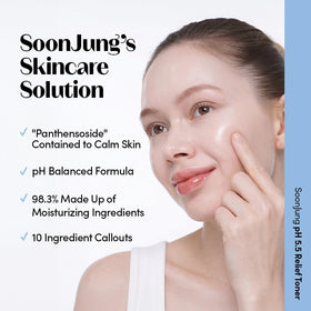 ETUDE pouring toner into palm illustrating easy application and immediate hydration