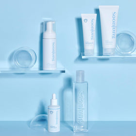 ETUDE SoonJung size comparison beside hand and towel for travel-friendly benefit