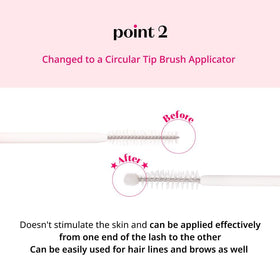 ETUDE application on lashline demonstrating easy sweep for nourished-looking lashes