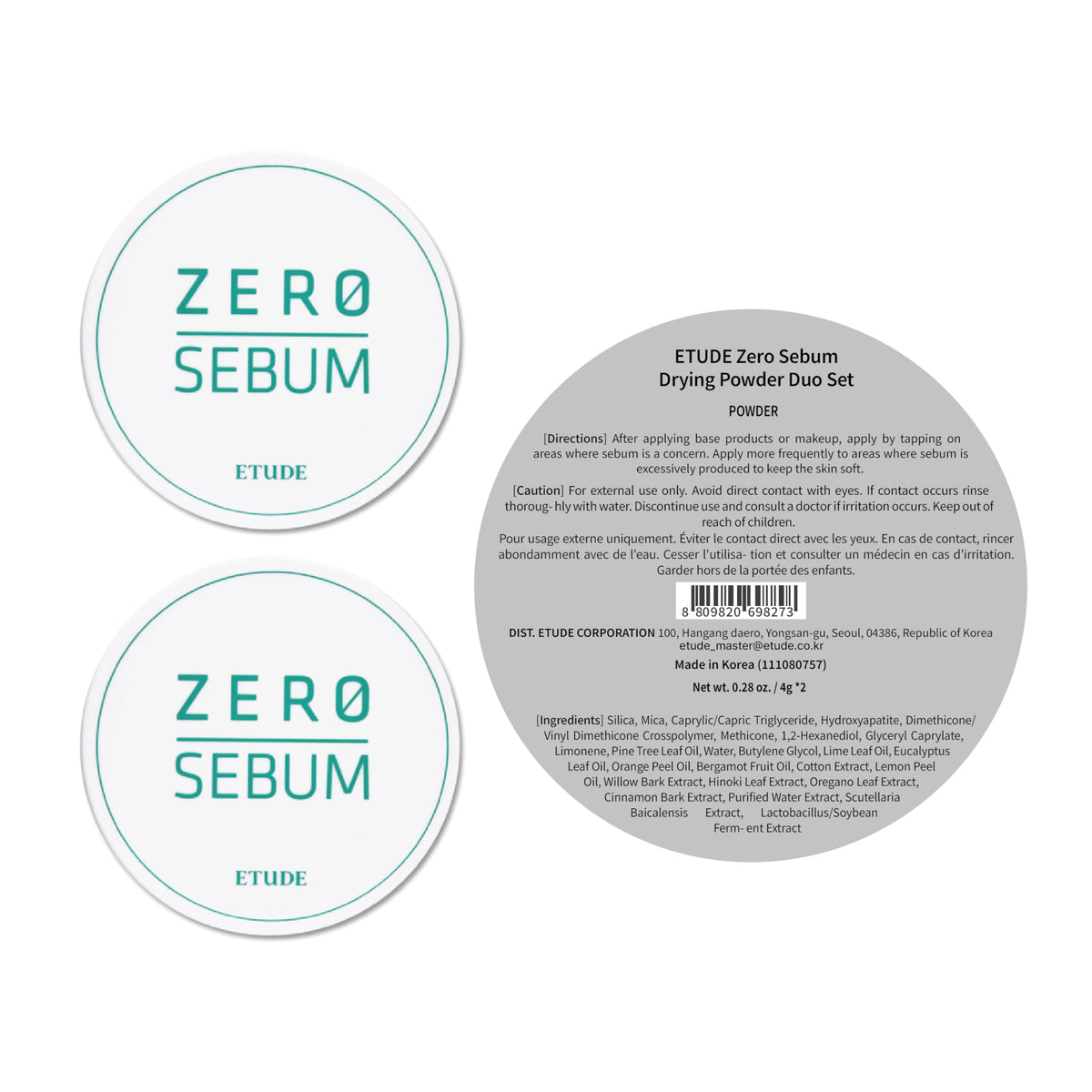 ETUDE powder in use tapped onto T-zone for long-lasting shine control