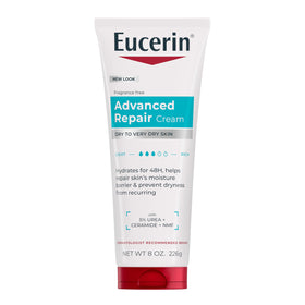 Eucerin front tube showing product branding and unscented benefit