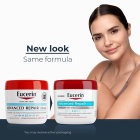 Eucerin cream texture close-up demonstrating smooth, fast-absorbing formula