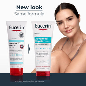 Eucerin tube open dispensing cream demonstrating easy application