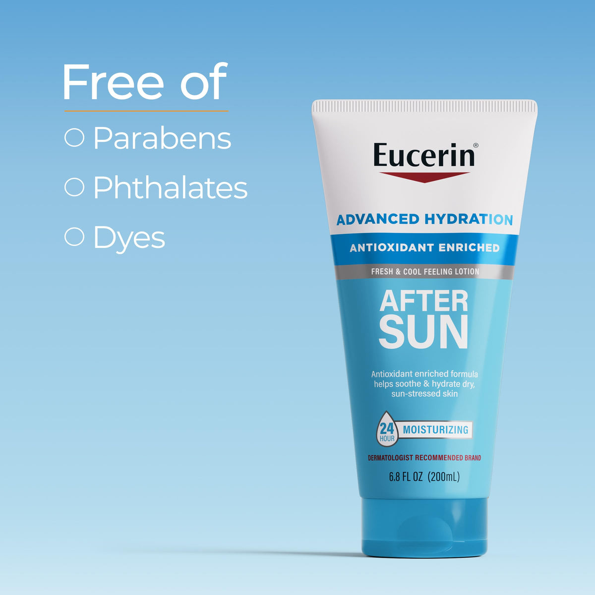 Eucerin applied to face demonstrating gentle, non-comedogenic hydration