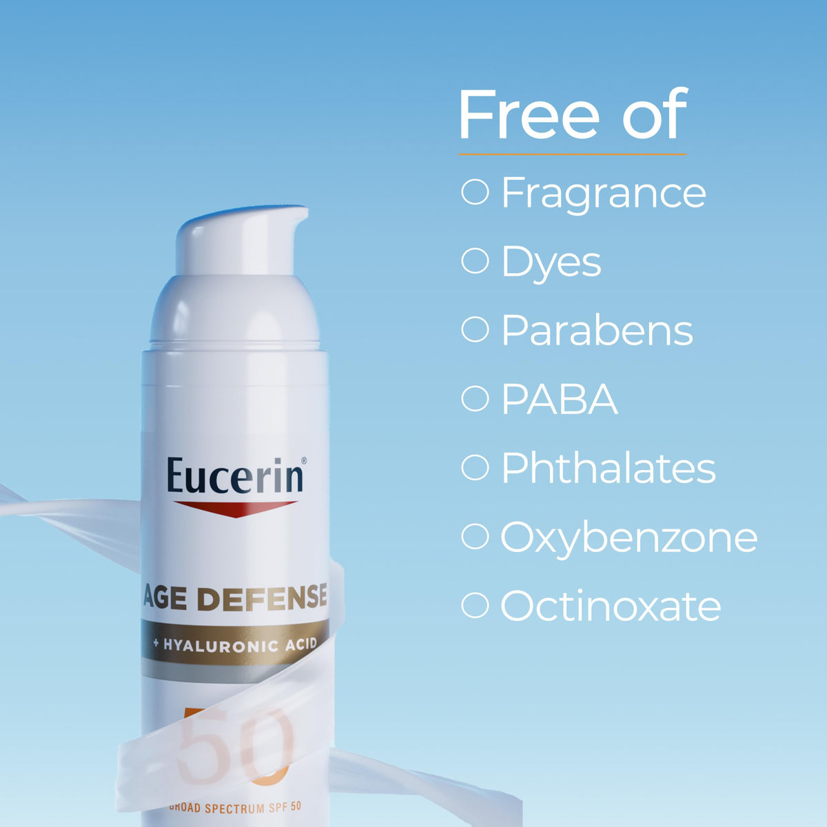 Eucerin applied under makeup portraying invisible finish and blendability