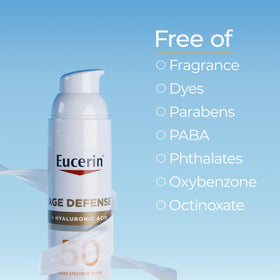 Eucerin applied under makeup portraying invisible finish and blendability