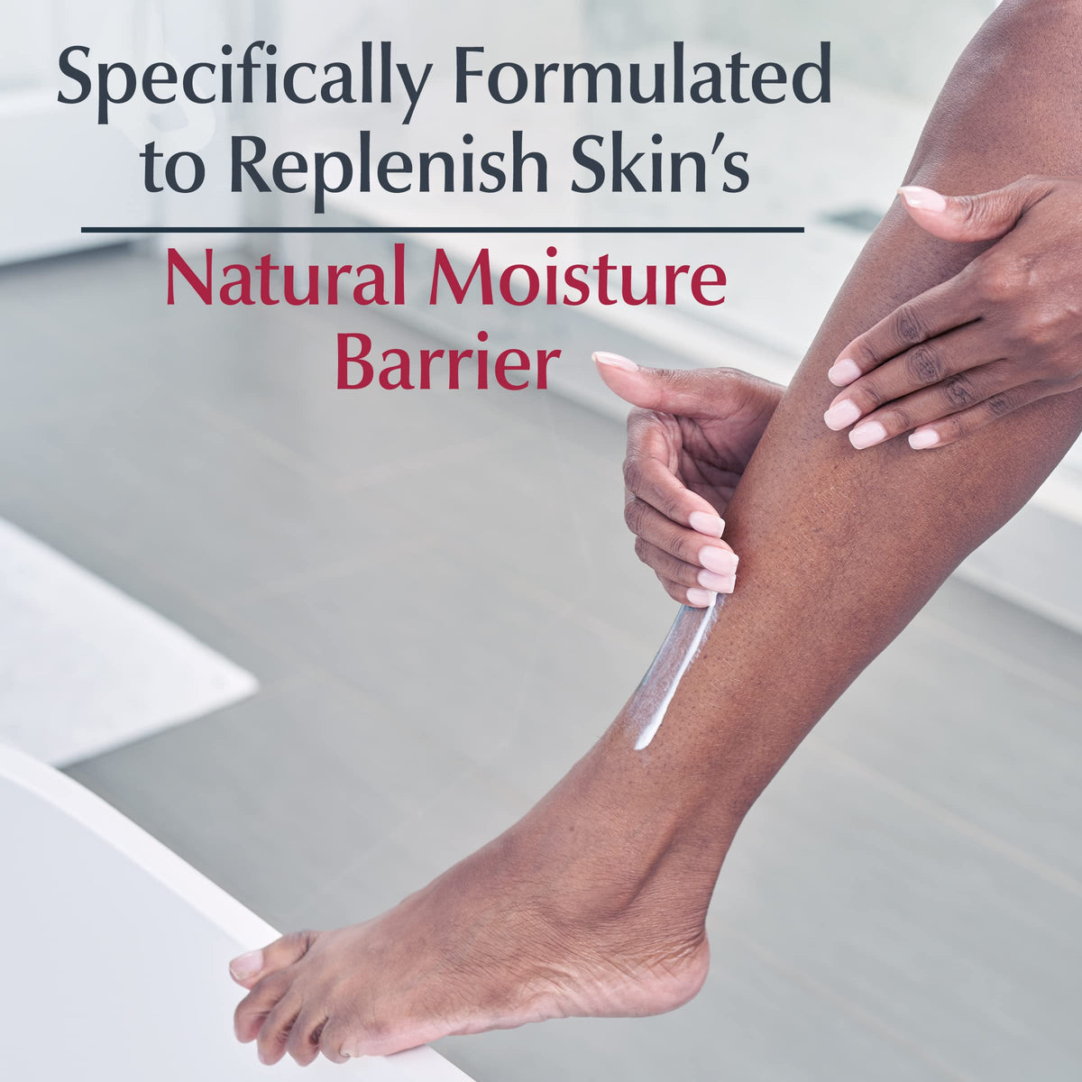 Eucerin application on arm demonstrating smooth hydration benefit