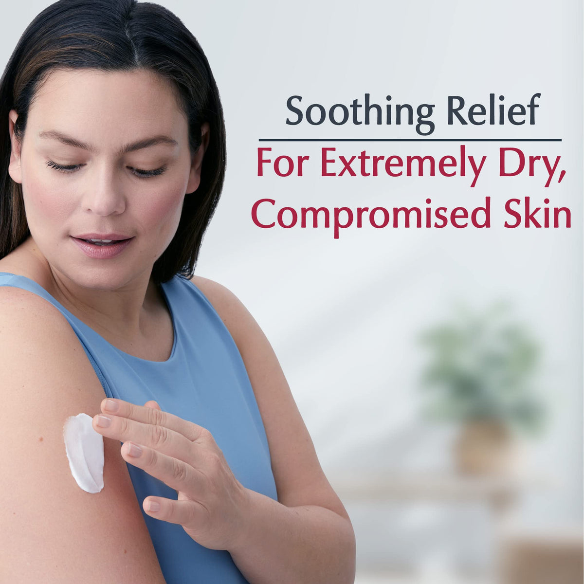 Eucerin being smoothed on forearm to demonstrate fast moisturizing benefits