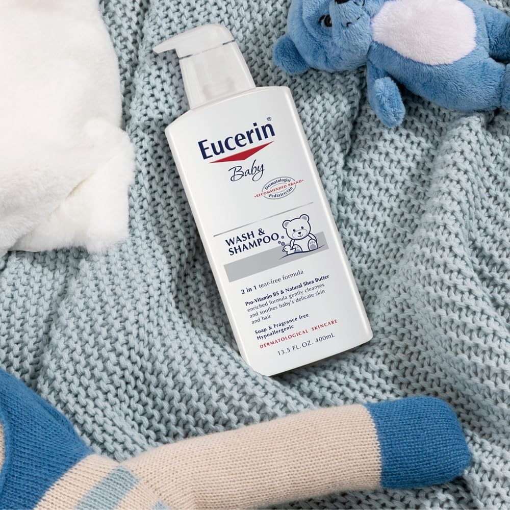 Eucerin baby cream texture closeup highlighting smooth shea butter blend